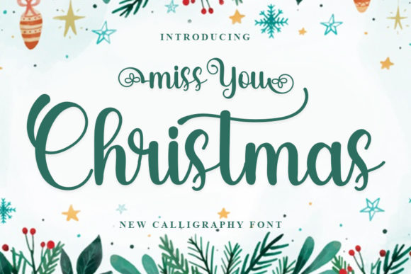 Miss You Christmas Font for Handmade Creators